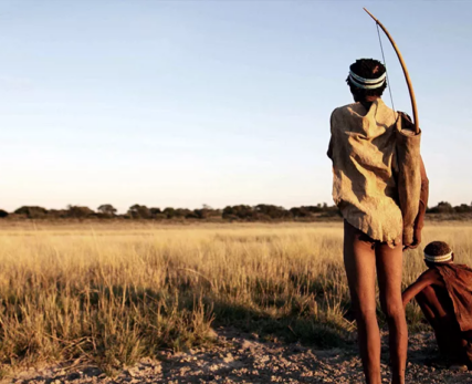 A-San-Bushman-with-his-bow-carried-across-his-back