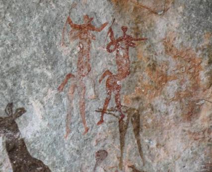 A-San-Bushmen-rock-painting-depicting-human-figures